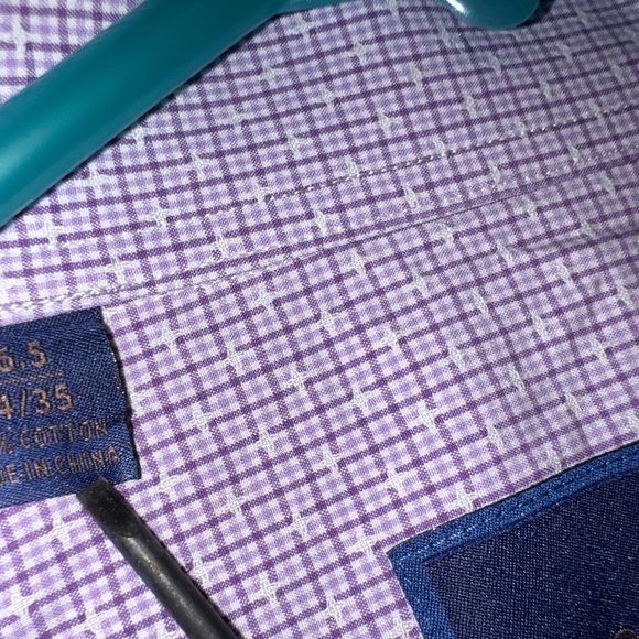 David Donahue Purple Dress Shirt Classic Long-Sleeve - Picture 4 of 5